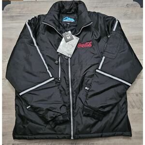 Tri Mountain Men's New Winter Coat Black Size Medium Coca-Cola Embroidered Tags